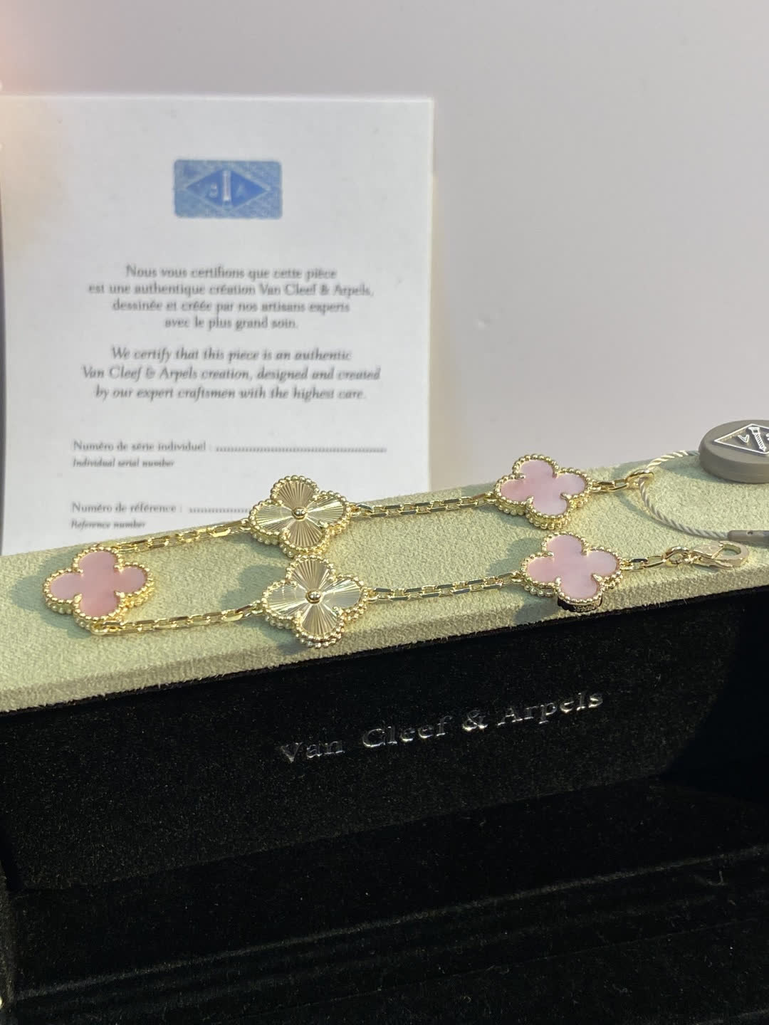 Van Cleef & Arpels Alhambra Pink Gold and Silver Bracelet